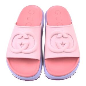 Gucci interlocking G sandals pink and purple